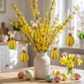 Décoration à Suspendre Lapins de Pâques en Bois Jaune - Lot de 8 | Floristik24.fr