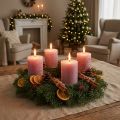 Bougies cylindriques roses cirées 70×80 mm - Lot de 4 pour décoration intérieure et festive | Floristik24.fr