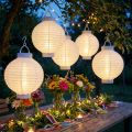 Lanternes LED Solaires Blanches Ø20 cm pour Jardin ou Balcon | Floristik24.fr