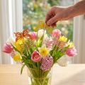 Lot de 12 décorations papillon sur tige en bois, 28 cm, multicolores | Floristik24.fr