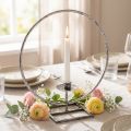 Porte-bougie en métal argenté style Shabby Chic Ø32 cm | Floristik24.fr