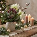Branches décoratives pommes de pin givrées couleur mûre - 25 pièces | Floristik24.fr