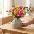 Vase décoratif en céramique gris moderne 22×9×22,5 cm | Floristik24.fr