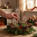 Décoration maisons en bois sur piques – Lot de 12, 4,5x5 cm | Floristik24.fr