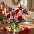 Détail décoratif ours avec cœur en paillettes - Lot de 9 | Floristik24.fr