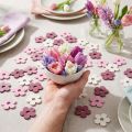 Décoration en Bois Fleurs à Parsemer - Lot de 72 - Rose, Violet, Blanc - Ø 4 cm | Floristik24.fr