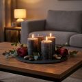 Bougies cylindriques anthracite en cire teintée 70×120mm - Lot de 4 | Floristik24.fr