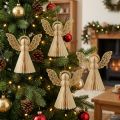 Lot de 4 décorations anges en papier crème et or H12cm | Floristik24.fr