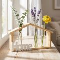 Décoration murale en bois avec vase en verre et inscription "Home" 27,5 x 4,5 x 14,5 cm | Floristik24.fr