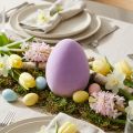 Oeuf décoratif en plastique violet flocage velours 20 cm | Floristik24.fr