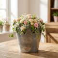 Décoration en forme de couronne antique en métal gris, Ø12,5 cm, H12 cm | Floristik24.fr