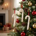 Zuckerstangen blanches et colorées avec paillettes – Lot de 4, 30 cm | Floristik24.fr