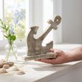 Ancre décorative en bois style Shabby Chic blanc naturel 22 cm | Floristik24.fr