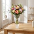 Sachet fleur transparent avec motif doré 51cm - Lot de 50 | Floristik24.fr