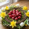 Lot de 50 œufs de caille rouges 3 cm pour décoration de Pâques | Floristik24.fr