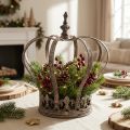 Couronne décorative aspect antique décoration métal rouille Ø19,5cm H22cm | Floristik24.fr