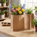 Sacs en papier kraft recyclé avec anses torsadées 33,5x14 cm - Lot de 50 | Floristik24.fr