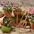 Set de Décoration Jardin en Feutrine Marron – 4 pièces | Floristik24.fr