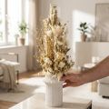 Composition de Fleurs Séchées Blanches et Dorées – Bouquet Décoratif 30-45 cm 200 g | Floristik24.fr