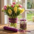 Fil décoratif en laine violet 55 m pour créations florales et décoration | Floristik24.fr