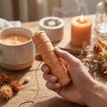 Fil décoratif en laine et jute 55m couleur orange clair | Floristik24.fr