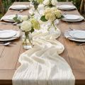 Ruban décoratif crème effet froissé 100 mm x 15 m | Floristik24.fr