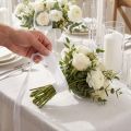 Ruban décoratif blanc froissé 50mm x 20m | Floristik24.fr