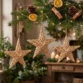 Lot de 3 étoiles à suspendre en rotin naturel 19 cm | Floristik24.fr