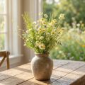Bouquet de Camomille Artificielle Vert Blanc Jaune 45 cm | Floristik24.fr
