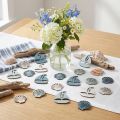 Décorations en bois motifs marins coquillages et voiliers 2,5/4 cm bleu et blanc - Lot de 72 | Floristik24.fr