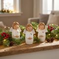 Figurine ange en céramique blanche avec détails dorés - 7 cm | Floristik24.fr