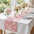 Tischband en coton motif floral rose 15 cm x 3 m | Floristik24.fr