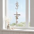 Guirlande Décorative Marine Bois Flotté et Hippocampes Blancs 55 cm | Floristik24.fr