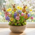 Piques décoratives lapins de Pâques en bois avec œufs 29 cm - Lot de 15 | Floristik24.fr