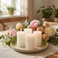 Bougies cylindriques blanches 60x80 mm - Lot de 4 | Floristik24.fr