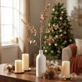 Branche d'Eucalyptus Artificielle Métallique Champagne 105 cm | Floristik24.fr