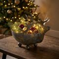 Coupe décorative en métal avec tête de renne dorée et patine antique Ø14 cm | Floristik24.fr