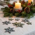Étoiles décoratives en bois bleu et vert – Lot de 36 – 4 cm | Floristik24.fr
