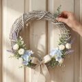 Couronne Décorative en Bois Blanchi Ø42cm pour Intérieur et Créations Shabby Chic | Floristik24.fr