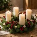 Set de 4 Bougies Rustiques Blanc Laineux, 70x110 mm, Cire Colorée et Autoextinguible | Floristik24.fr