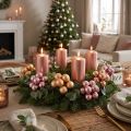 Boules en Verre pour Décoration de Noël Ø25mm Abricot et Rose – Lot de 140 | Floristik24.fr