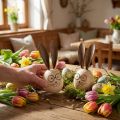 Figurines décoratives en bois et métal : lapins humoristiques avec lunettes – 19 cm, lot de 2 | Floristik24.fr