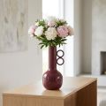Vase design moderne en métal avec long col et anses rondes - 25 cm | Floristik24.fr