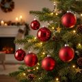 Boule de sapin de Noël, décorations d'arbre, boule de Noël rouge H8.5cm Ø7.5cm verre véritable 12pcs | Floristik24.fr