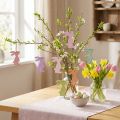 Décoration suspendue en bois lapins de Pâques pastel 10 cm – Lot de 10 | Floristik24.fr
