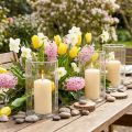 Lot de 6 Photophores en Verre Transparent Ø9,5cm H15cm | Floristik24.fr
