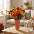 Vase décoratif en plastique orange Sienne Ø13,5 cm H20 cm | Floristik24.fr