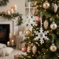 Décoration flocons de neige irisants Ø14-15 cm - Lot de 2 | Floristik24.fr