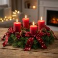 Ruban de velours étoile de Noël rouge or L 25 mm L 8 m | Floristik24.fr