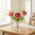 Lot de 3 fleurs artificielles Ranunculus rose en bouquet, hauteur 51 cm | Floristik24.fr
